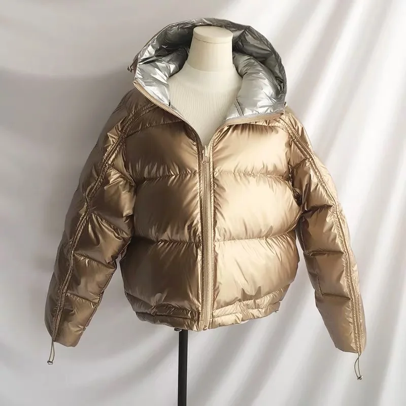 Зимнее пальто женская куртка на 2019 белом утином пуху Женское зимнее двустороннее