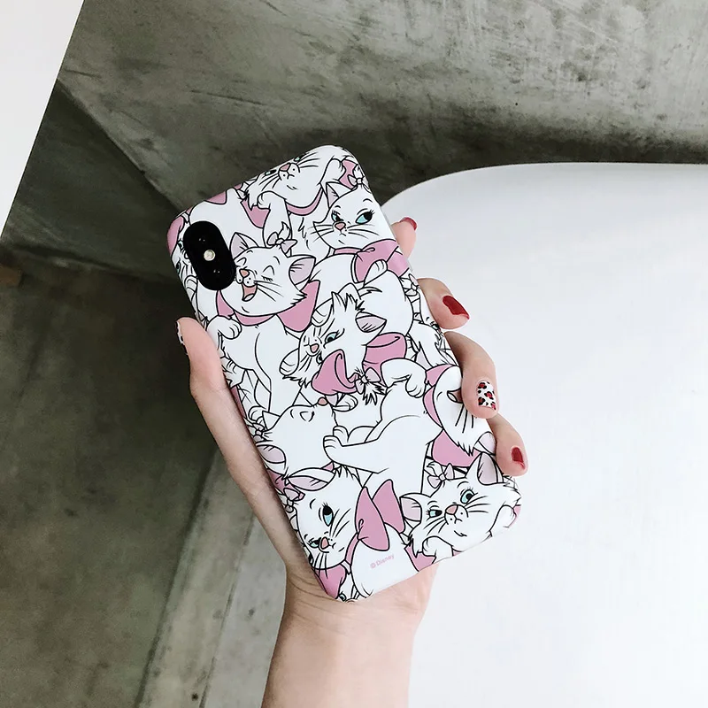 4 Милый розовый мягкий силиконовый чехол для телефона Marie Cat для iphone 6, 6s, 6 s, 7, 8 plus, чехол с героями мультфильмов для iphone X, XR, XS, MAX, чехол - Цвет: 4