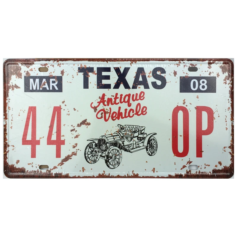 6 12 дюймов Ретро Винтаж 44 OP античный автомобиль texas оловянные знаки для бара кофе