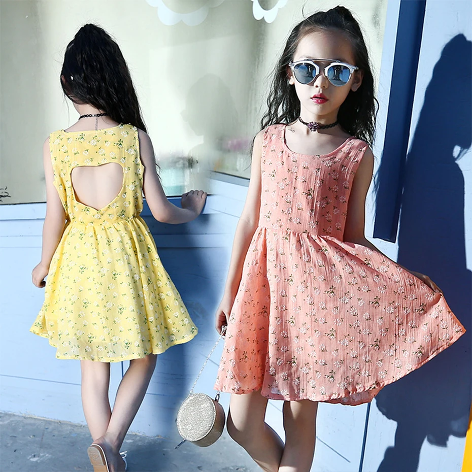2019 new girl summer dress floral print children's clothing teen princess 6 8 10 12 14 years | Детская одежда и обувь
