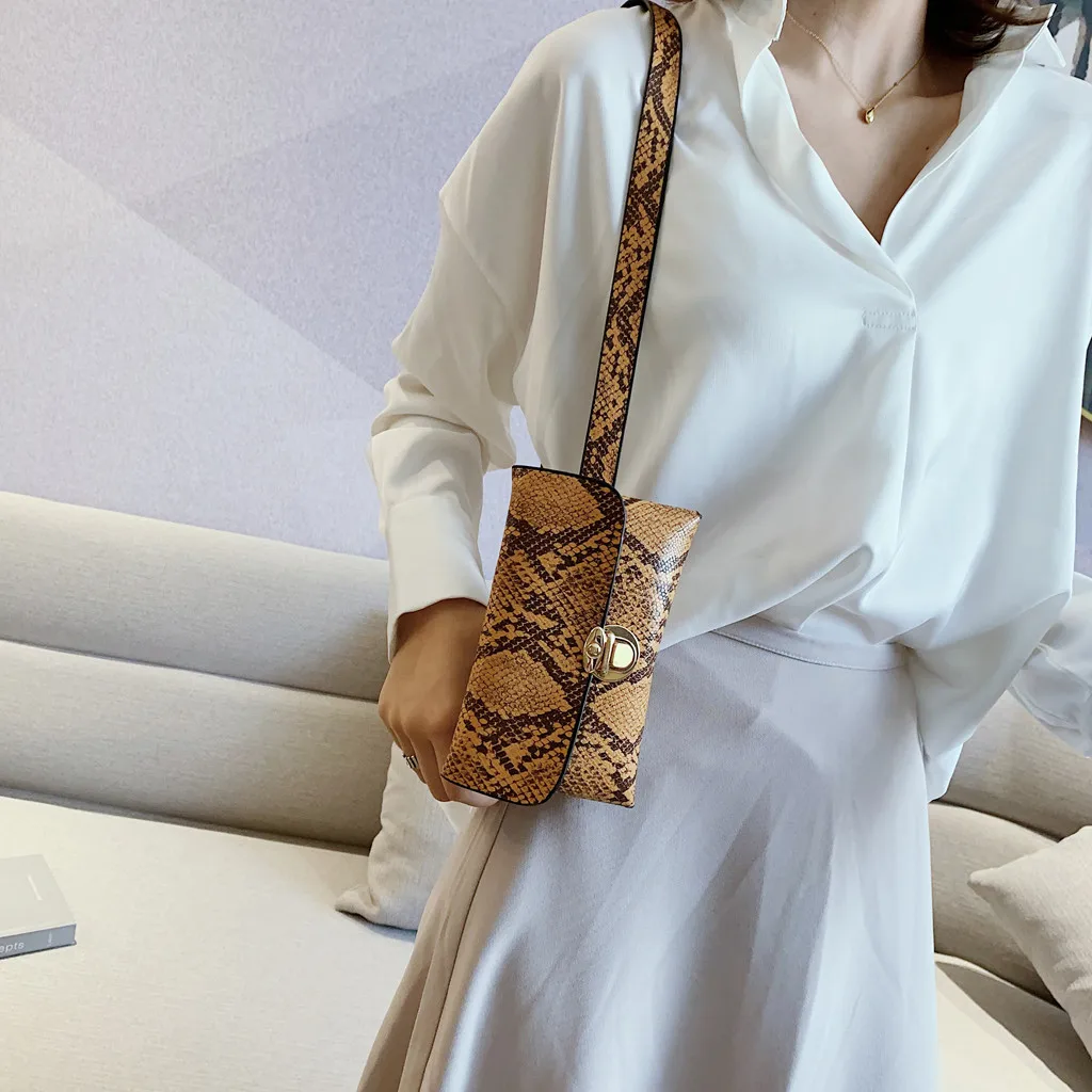 Waist Bag Female Belt New Brand Fashion Serpentine Chest Handbag Unisex Fanny Pack Ladies Waist Belly Bags Purse Teenager#DX