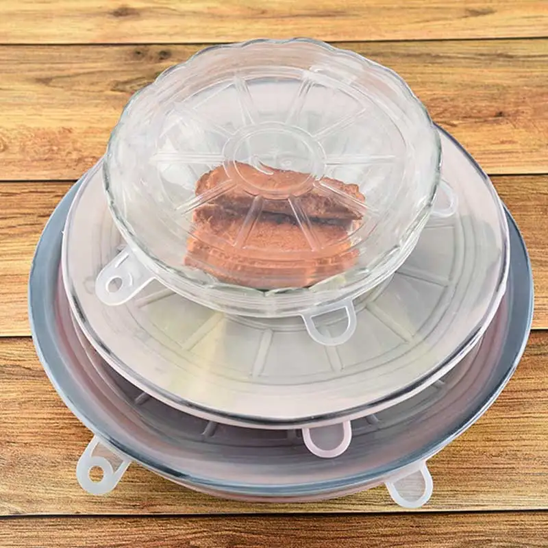 6 шт./компл. крышка горшка силиконовые эластичные крышки прочные многоразовые для