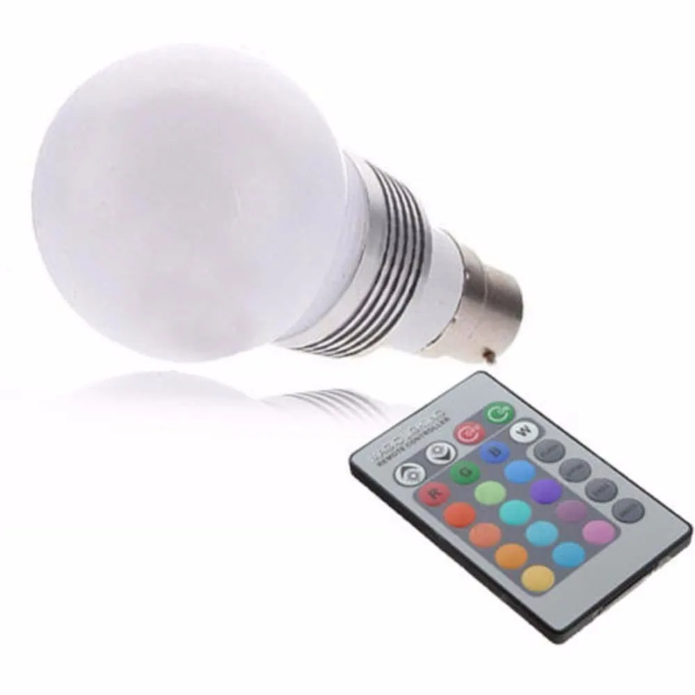 B22 3W 16 изменение цвета RGB светодиодный светильник штыковая лампочка пульт