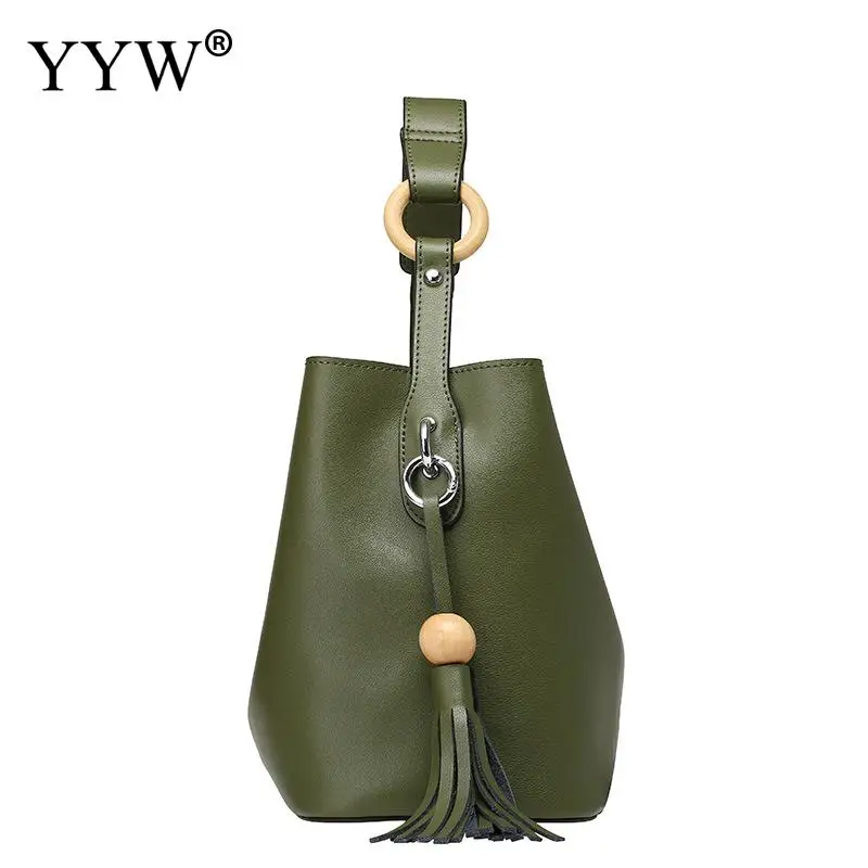 Винтажная кожаная женская сумка через плечо с кисточками Bolsos Mujer Green Bolsa Feminina Большая вместительная женская сумка через плечо