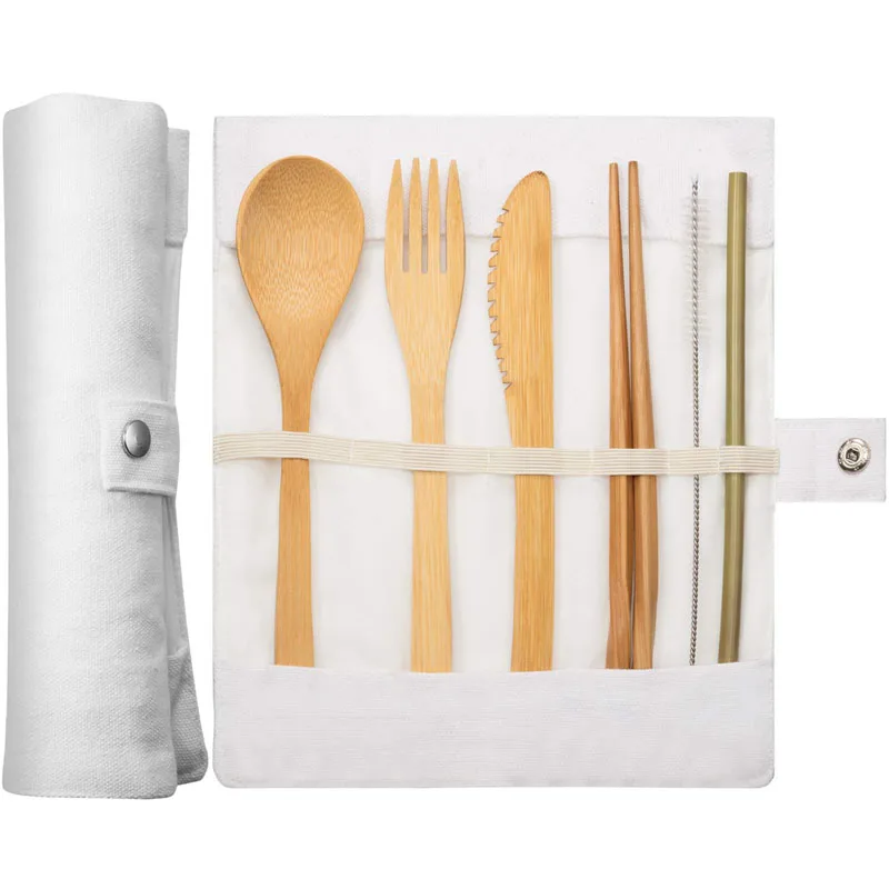 Harga 6 Pcs/set Portable Ramah Lingkungan Sendok Garpu Set Perjalanan Peralatan Makan Set Bisa Sedotan Sumpit Pisau Garpu Sendok