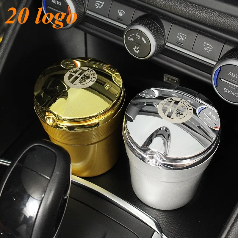 Автомобильный светодиодный портативный автомобильный логотип пепельница для