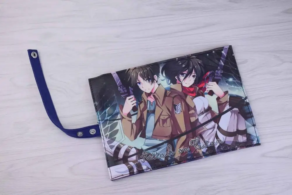 Attack On Titan Новое поступление: Аниме Наруто Shippuden Akatsuki Холст Детская удобная ручка для хранения прокрутки сумка - Цвет: Attack On Titan