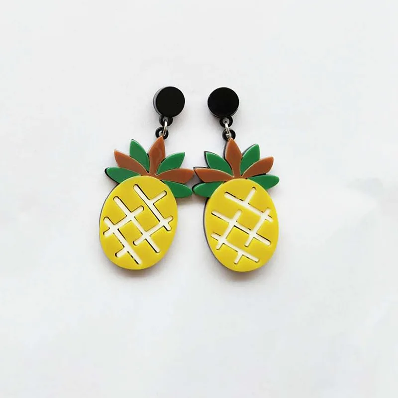 Корейские акриловые серьги-Вишенки с фруктами милые длинные серьги для