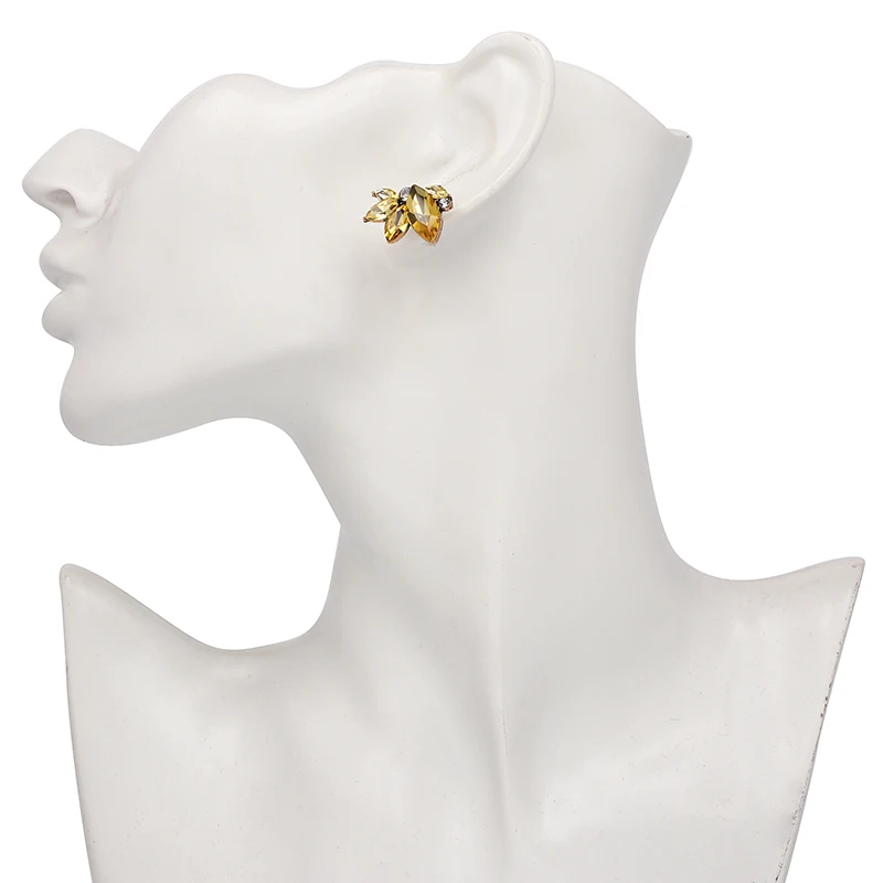 Юран милые романтичные хрустальные серьги 2019 розовый драгоценный камень бисер