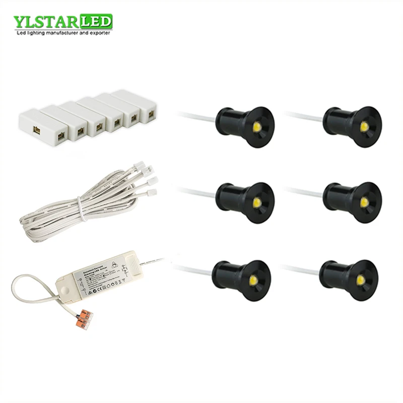 YLSTAR новый дизайн AC85 265V утопленный 6x1 Вт Мини светодиодный прожектор Набор Шкаф