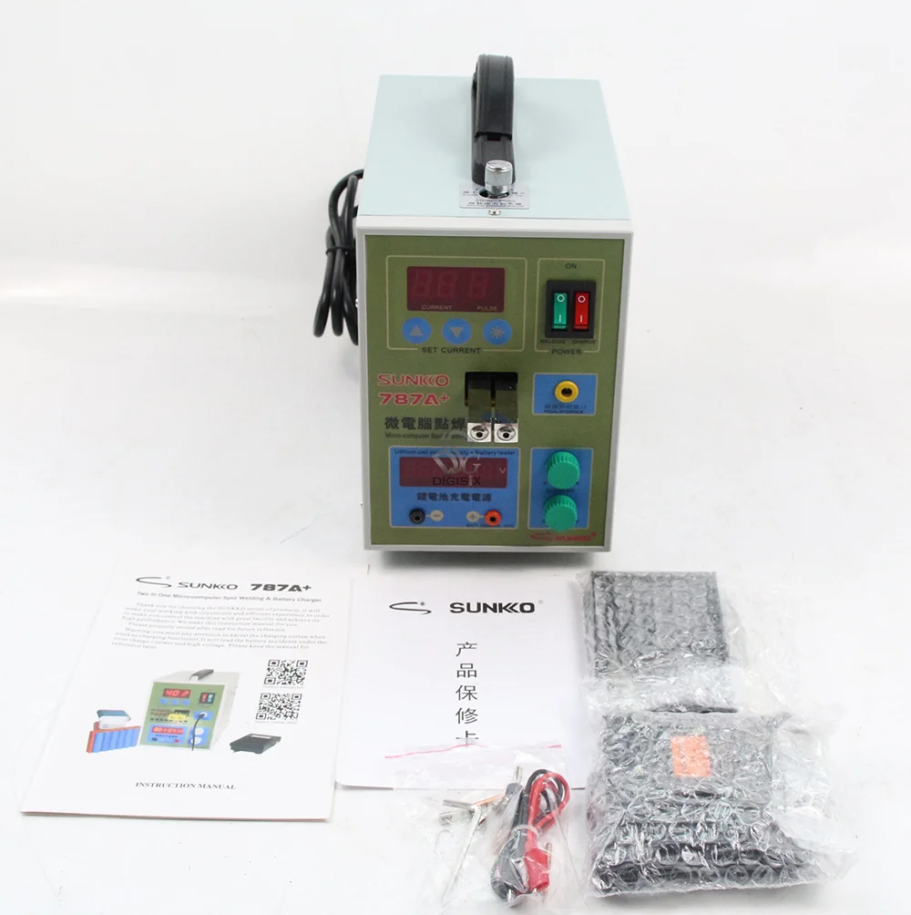 

Sunkko 787A+ 220V Battery Spot Welder Pulse Welding Machine for 18650 Lithium-ion Battery Packs 0.05 - 0.2 mm