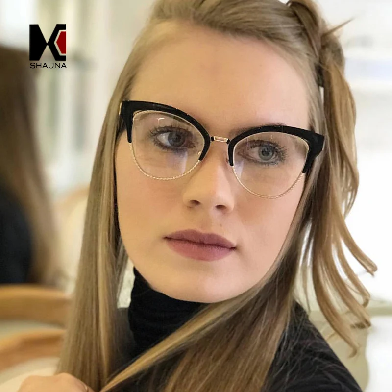 SHAUNA Модные женские оправа для очков в стиле кошачьи глаза