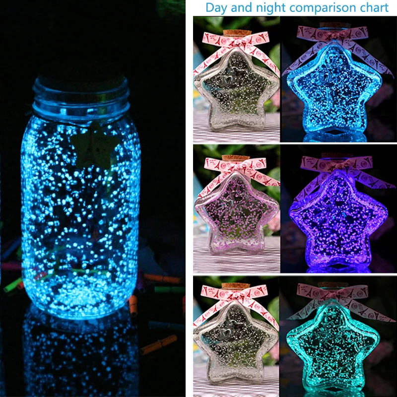 Magic Fluorescent Glow in the Dark Luminous Party Bright Paint Star Wishing Bottle Particle Luminous Sand Toys for Children Gift