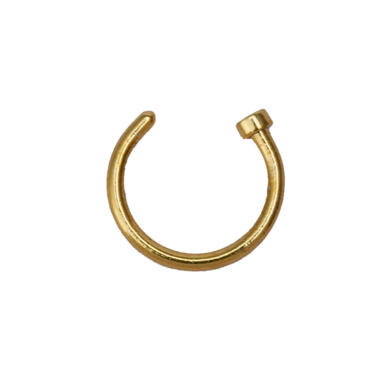 Gold 10 шт./лот Поддельные Нос кольцо Labret губы кольцо C клип губ пирсинг Спираль пирсинг для пупка искусственное кольцо для носа Neus пирсинг - Окраска металла: Gold