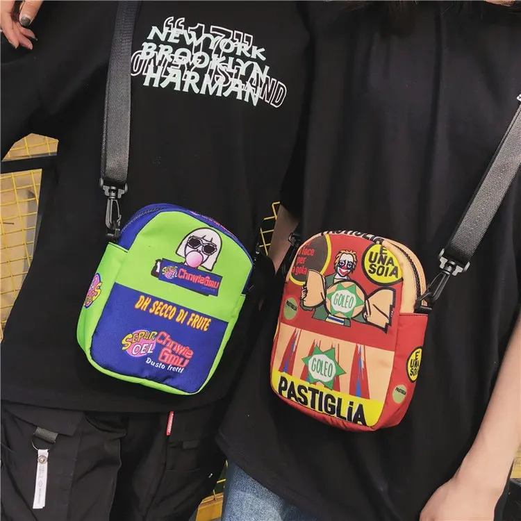 Повседневная маленькая сумка через плечо для мальчиков и девочек с мультяшными