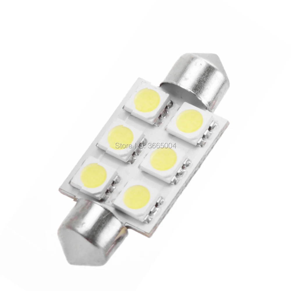 10 шт. Festoon Dome 32 мм 36 39 42 6 9SMD 5050 белая лампа для чтения номерного знака светодиодный