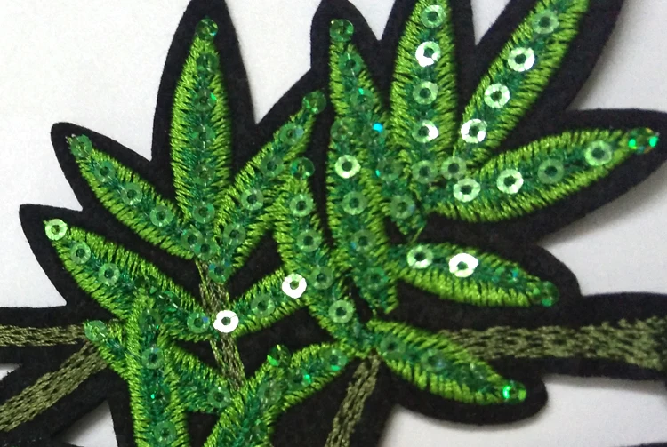 Зеленые Бамбуковые кружевные вышитые нашивки для шитья тканевые мотивы