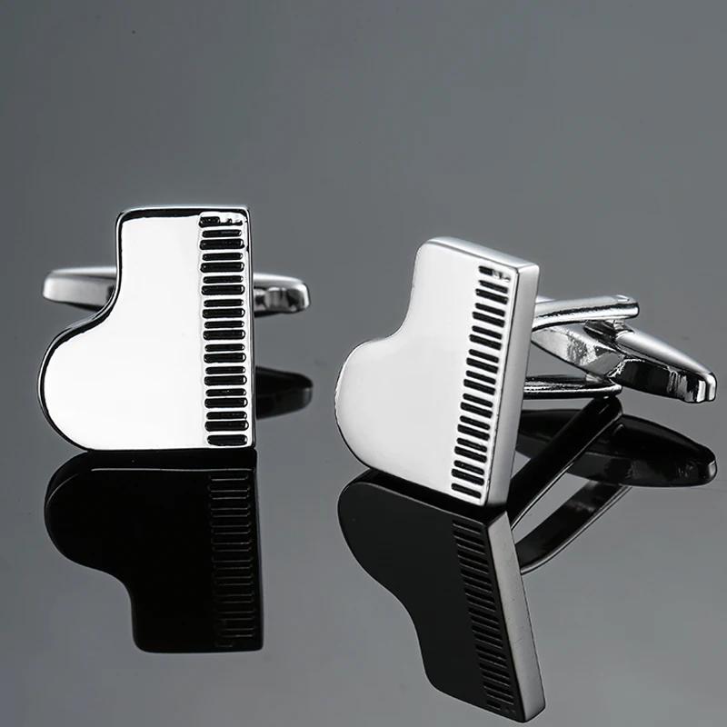 

DY The new высококачественное пианино музыкальное оборудование дизайн серебряные запонки модные мужские французские запонки Бесплатная доставка