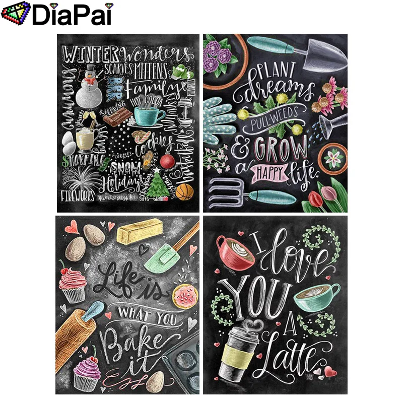 DIAPAI 100% полный квадратный/круглый дрель 5D DIY алмазная живопись &quotЦветочный текст