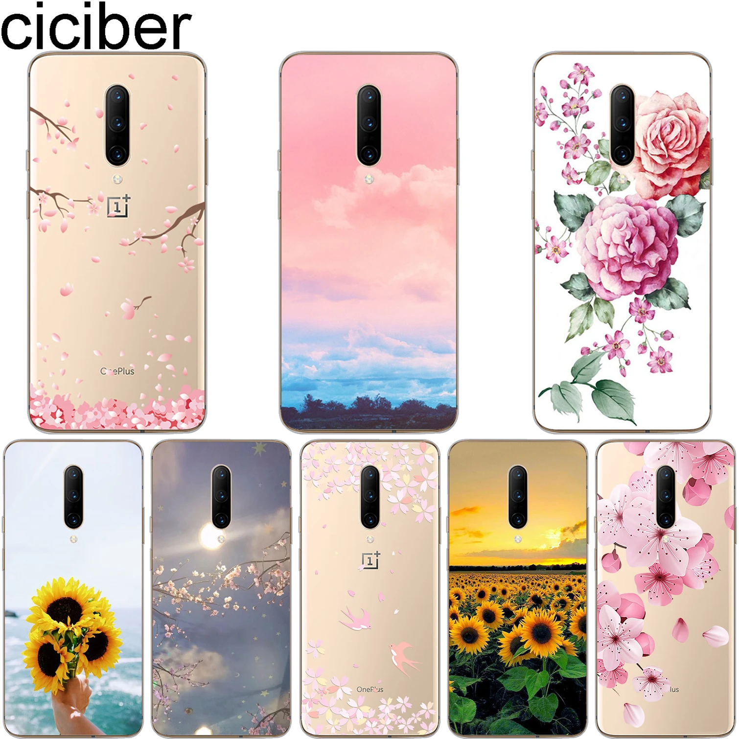 Ciciber чехол с цветочным рисунком розы для Oneplus 7 Pro чехлы телефонов 1 + Fundas Capa Coque