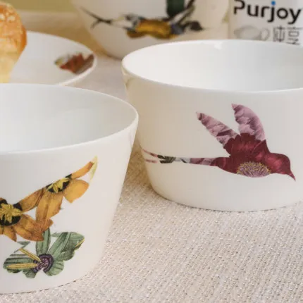 Вышивка с цветами и птицами Риса Дома творческий японский салатная миска для