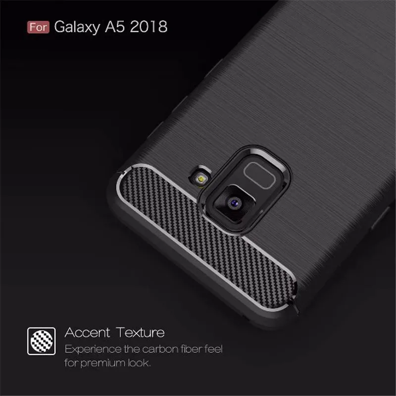 Роскошный мягкий силиконовый чехол для Samsung Galaxy A3 A5 A7 2017 из матового углеродного