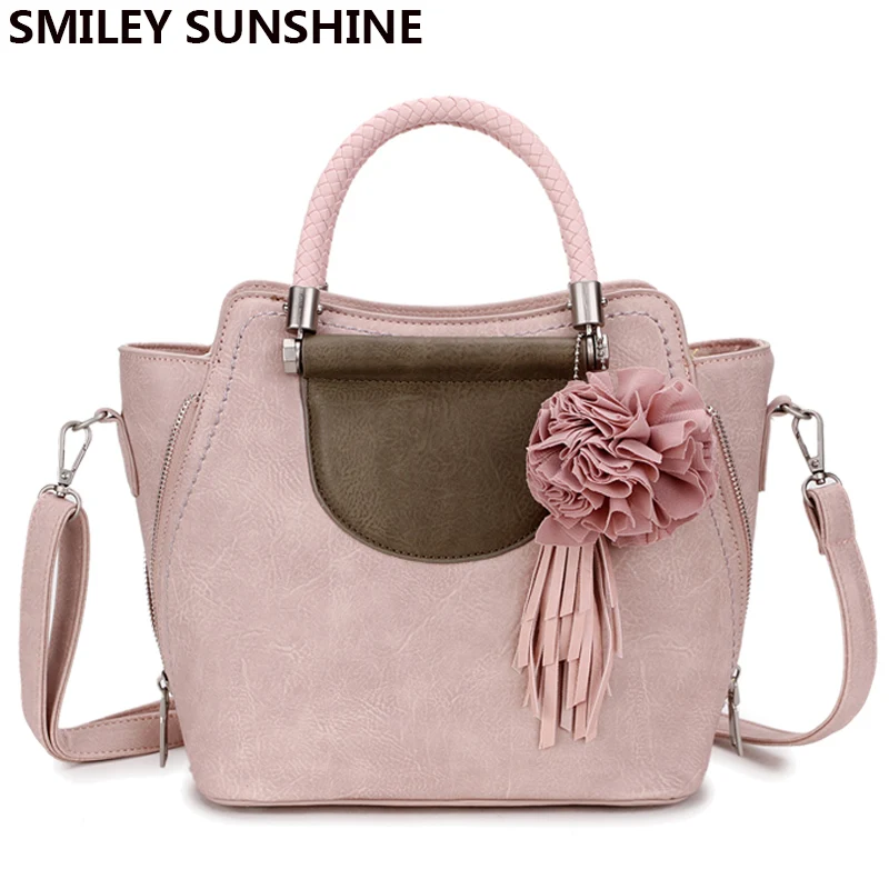SMILEY SUNSHINE брендовая новая женская сумка с кисточкой на плечо винтажные ручные