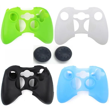 Силиконовый гелевый защитный чехол для геймпада Microsoft Xbox 360 + 2 силиконовых
