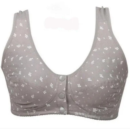 Хлопковое нижнее белье с 3 пуговицами спереди бюстгальтер мягкий женский большой