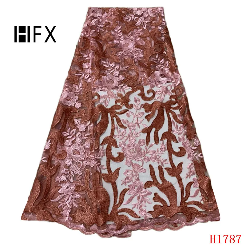 Кружевная ткань HFX 5 ярдов французская кружевная 2019 пачка зеленого цвета с
