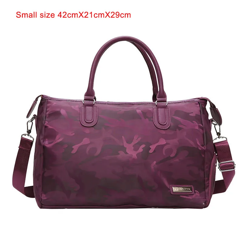 Purple-Small Wobag, модная Дорожная сумка на короткие расстояния, Оксфорд, водонепроницаемая, большая вместительность, мужская и женская спортивная сумка, камуфляжная, ручная сумка для багажа - Цвет: Purple-Small
