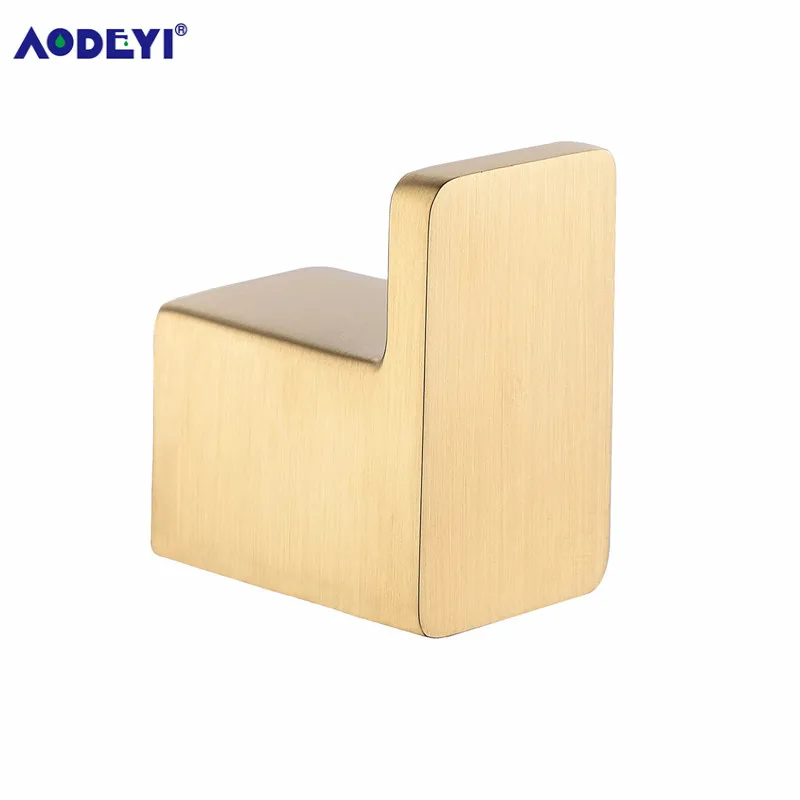Robe Hook Роскошный набор аксессуаров для ванной комнаты, матовый золотой латунный крючок для халата, держатель для бумаги, Полка для полотенец, настенное крепление, аксессуары для ванной комнаты - Цвет: Robe Hook