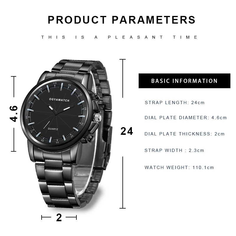 

OGY Mens Luxury Quartz Analog Watch Fashion Business Wristwatch Stainless Steel Sport Watches Male Clock relogio masculino