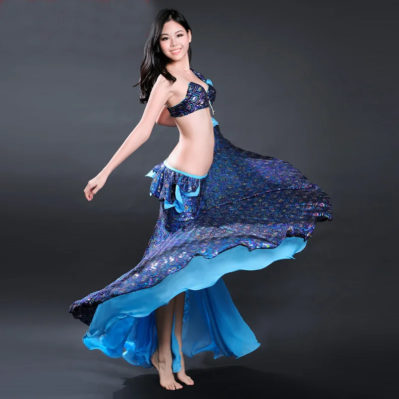 Роскошный костюм для танца живота из 2 предметов бюстгальтер и юбка 34b/c 36b/c 38b/c