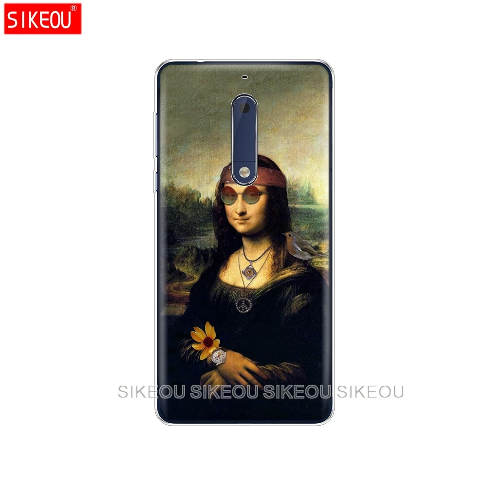 Силиконовый чехол для телефона Nokia 5 3 6 7 PLUS 8 9/Nokia 1 2 2018 рисунок Мона Лиза|Бамперы| |