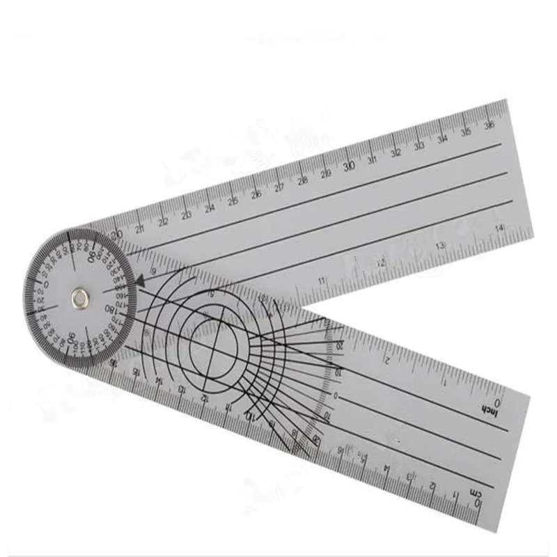 Professional 360 Degree Multi-Ruler Goniometer Angle Spinal Ruler