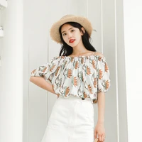 loose design top office ladies off shoulder short sleeve sexy shirt women 2018 summer plain slim elegant tee