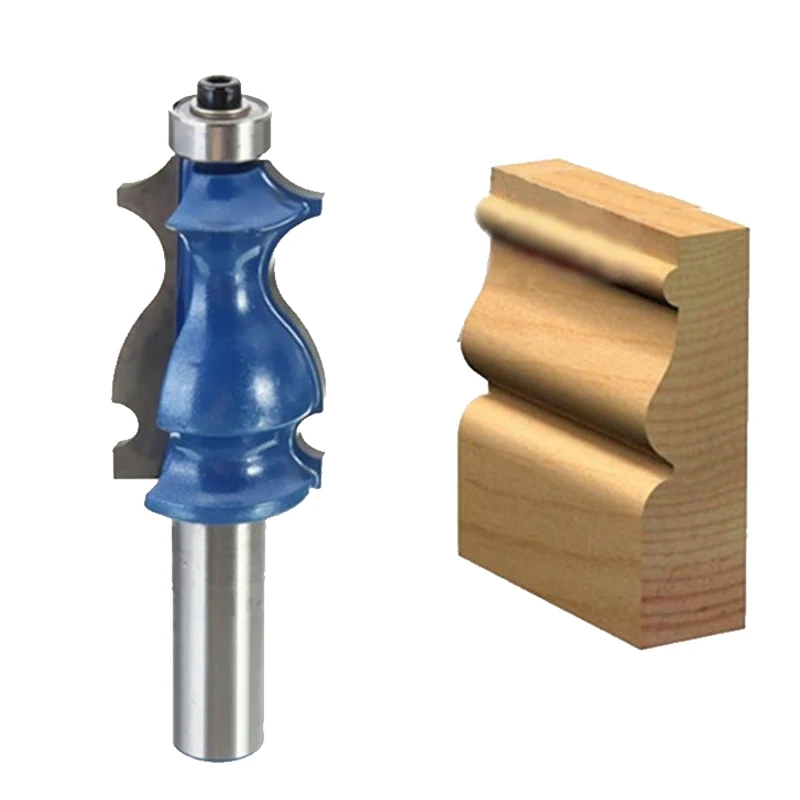 Hot Sale 1PC Blue Ogee Chisel Cutter Router Bit Solid Hardened Steel Body 1/2 inch Shank Drilling For Door Wood Carpentry Tool |