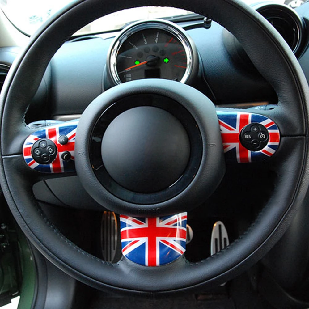 3 шт. Юнион Джек Автомобильный руль наклейка покрытие украшение для Mini Cooper JCW Clubman R55 R56 R57 R58 R59 R60 R61 автомобильный Стайлинг