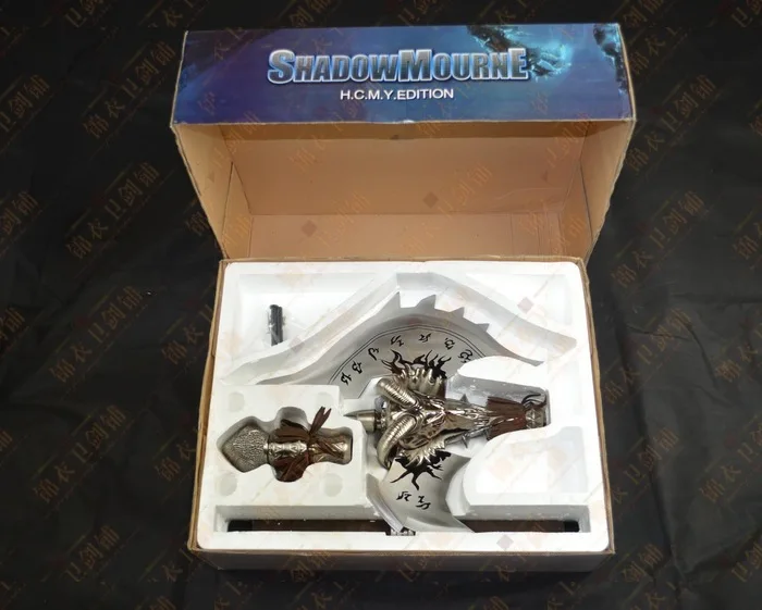 110 см Высокое качество сплав WOW Shadowmourne топор, WOW король личи Артас FROSTMOURNE'S брат Легенда модель оружия