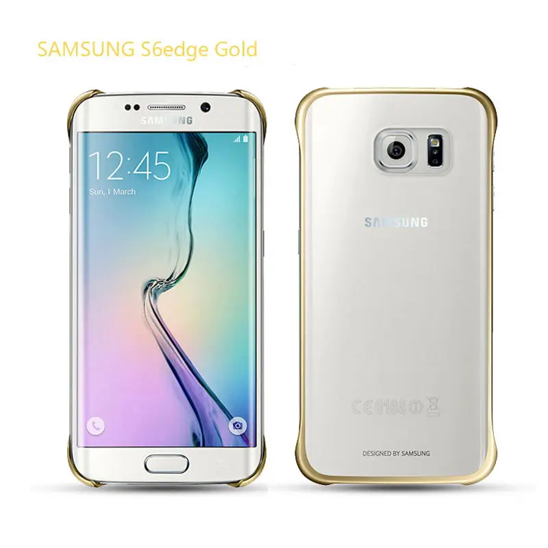 samsung s7 S6 Edge чехол, прозрачный защитный чехол, ультра тонкий Задний защитный чехол для samsung s7 S6, прозрачный чехол - Цвет: S6 edge Gold