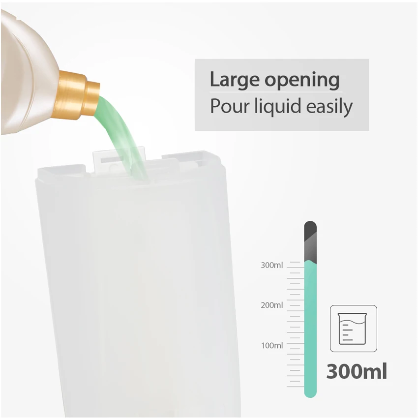 300 мл ручной дозатор жидкого мыла настенный с замком безопасности белый хром для
