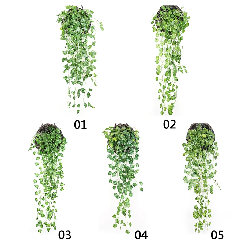 Искусственные Висячие растения из ротанга 90 см искусственные в помещении