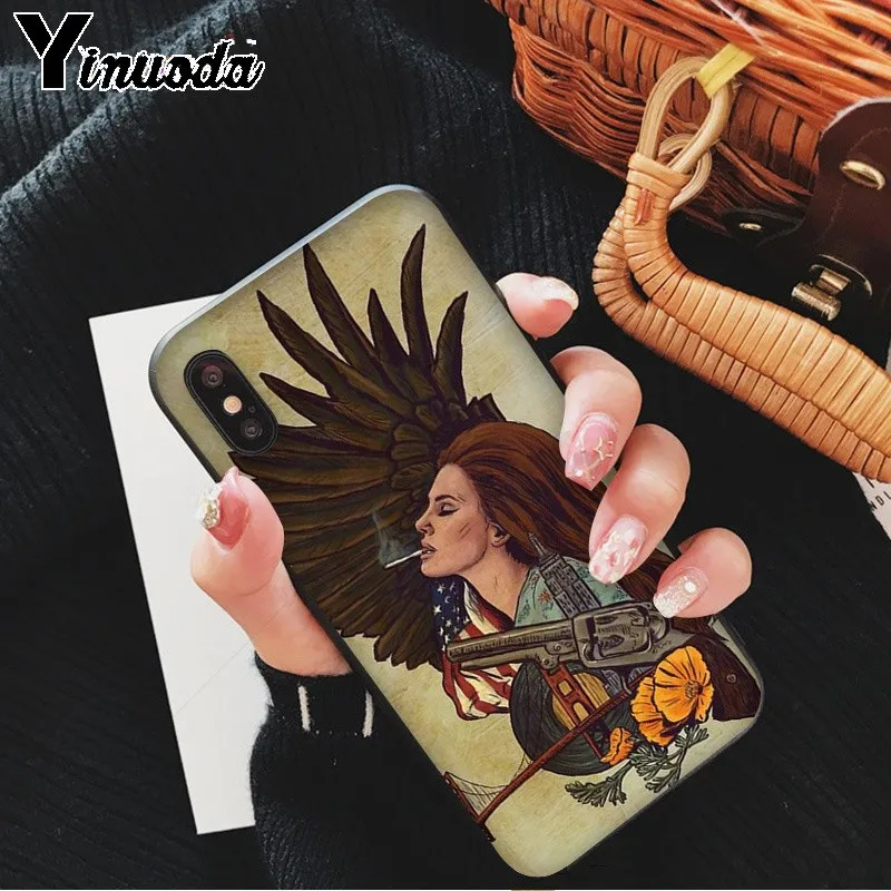 Yinuoda Lana Del Rey новое поступление черный чехол для мобильного телефона iPhone X XS MAX 6 6s 7