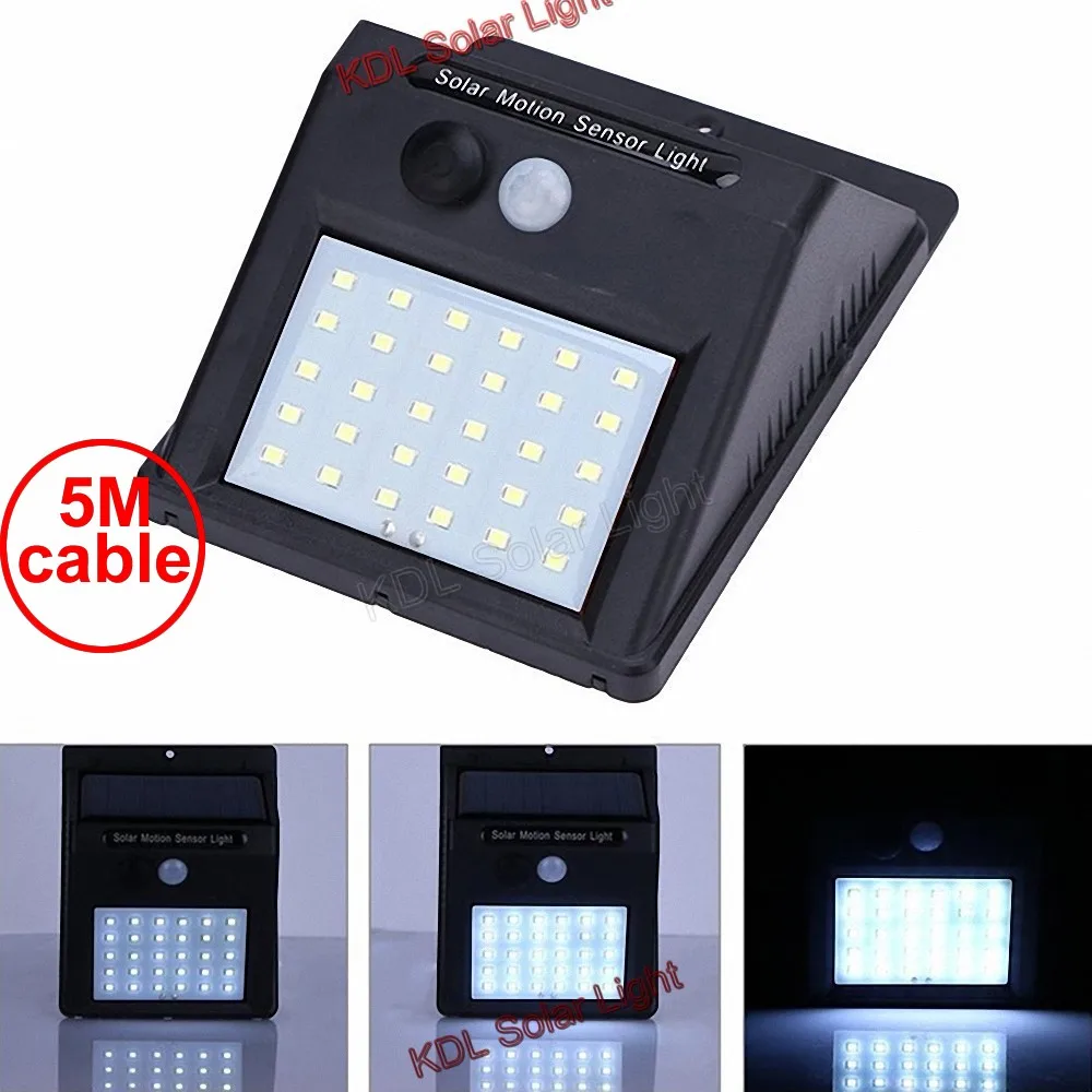 LED Солнечная энергия PIR датчик движения настенный светильник 30 наружный