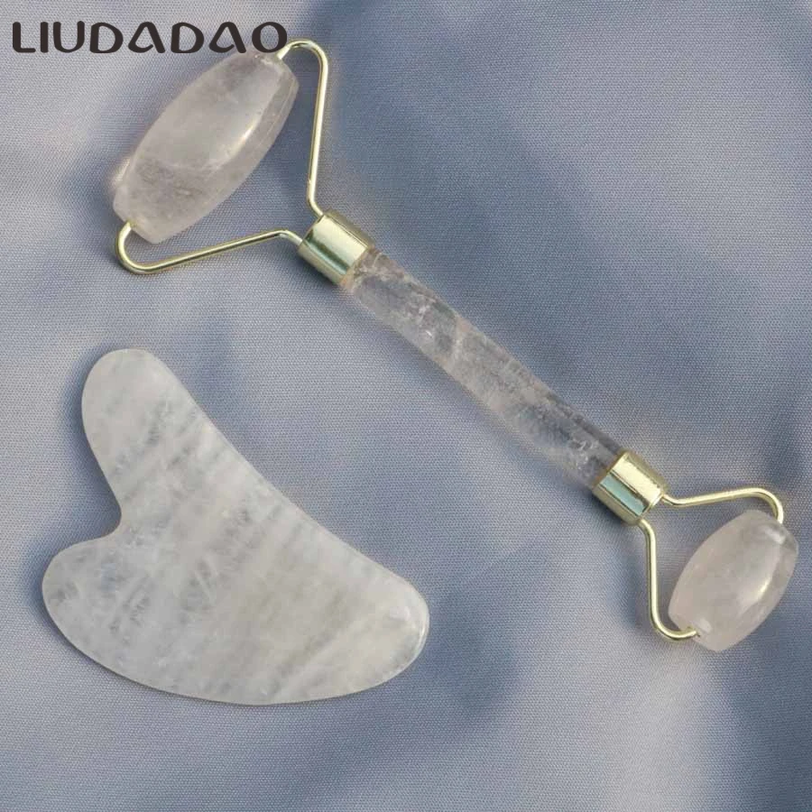 LIUDADAO Набор роликов для лица с прозрачными кристаллами набор гуаша натуральное