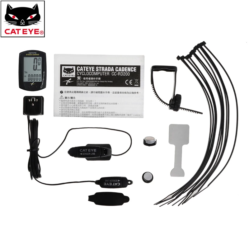 CATEYE STRADA CADENCE CC-RD200 Проводной gps велосипедный велосипед Многофункциональный интерфейс ClickTec Велосипедный компьютер Спидометр