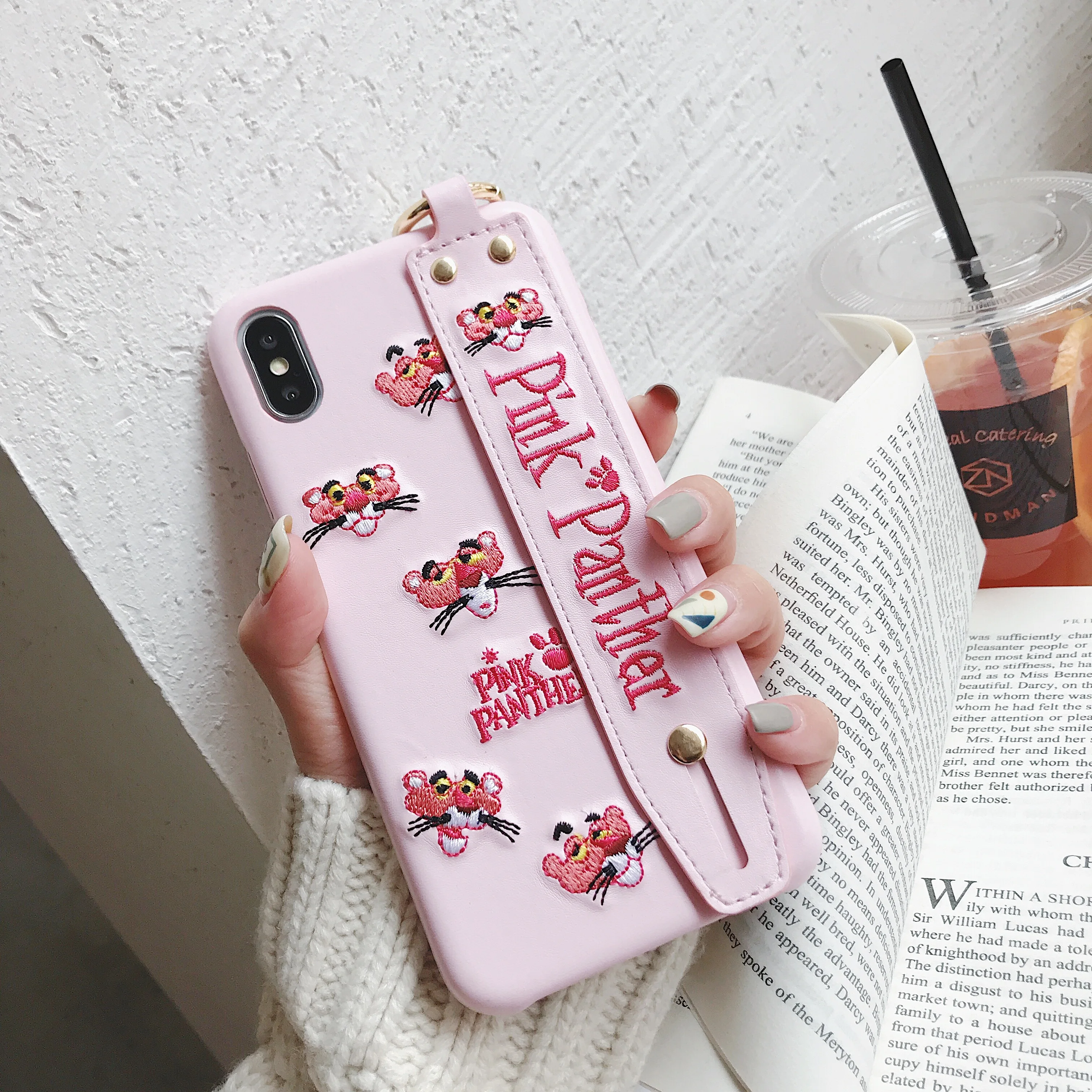 Чехол для телефона с милой вышитой пудрой и леопардовым принтом iPhoneXR 6 7 8plus XS MAX
