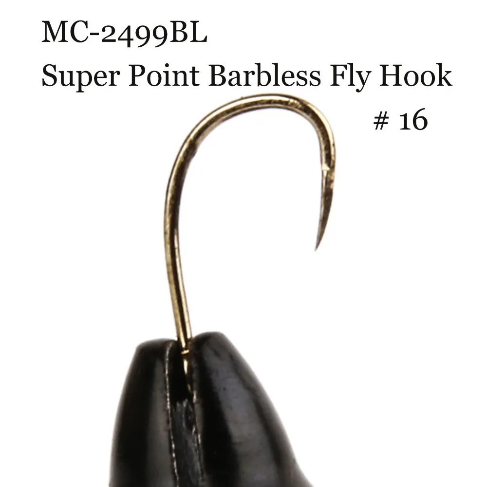 500 Шт. Fly Hook MC 2499BL Размер 9*6 ММ Связывая Крюк Супер Точка Barbless Крючок Нахлыстом