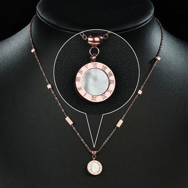 Модное женское колье ELSEMODE с римскими цифрами ракушками и монетами простое